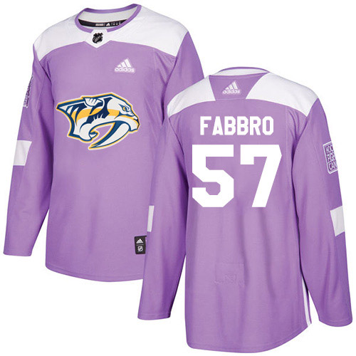 Adidas Predators #57 Dante Fabbro Purple Authentic Fights Cancer Stitched Youth NHL Jersey
